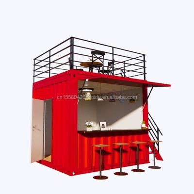 Shop professioneller kundenspezifischer Behälter Kaffeeshop Bar Fast-food Restaurant Convenience Store Kiosk Booth mit Aluminium-Legierungsfenstern