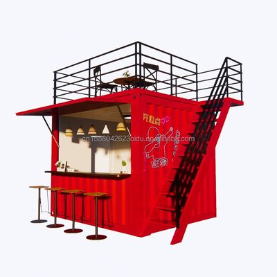 Shop professioneller kundenspezifischer Behälter Kaffeeshop Bar Fast-food Restaurant Convenience Store Kiosk Booth mit Aluminium-Legierungsfenstern