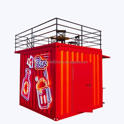 Shop professioneller kundenspezifischer Behälter Kaffeeshop Bar Fast-food Restaurant Convenience Store Kiosk Booth mit Aluminium-Legierungsfenstern