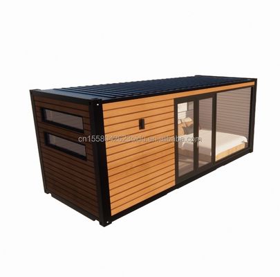 Modernes Design für den Außenbereich Erweiterbarer Container Haus Vorgefertigte Holzkonstruktion Großer Glassolarraum für Familien Hotel für Paare