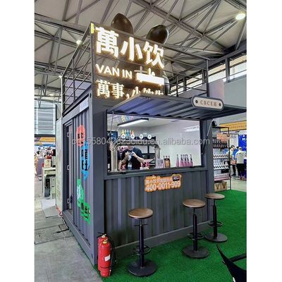 10ft Mini Pop Up Shop Container House Restaurant Shop Straßen-Food Kiosk Container mit galvanisierten Stahl quadratischen Rohren