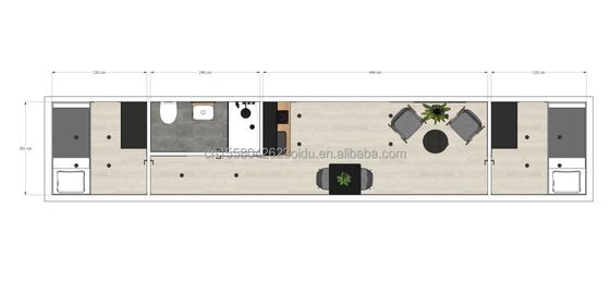 Neu beliebter 40ft modifizierter Container mit 2 Schlafzimmern und Aluminiumfenstern