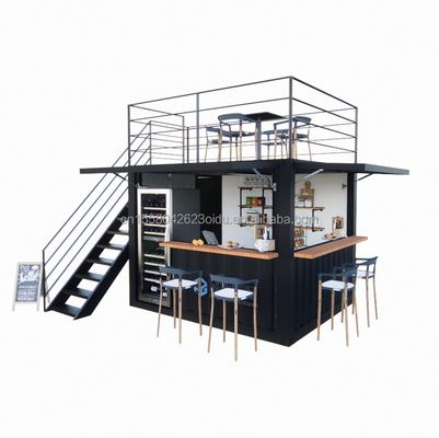 10ft Mini-Pop-up Shop Galvanisierte Stahlquadratrohren Zwei Stockwerke Pop-up Container Bar Kaffeebeutel