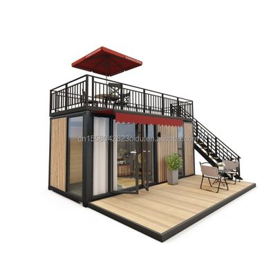 Aluminiumlegierung Fenster 20ft/40ft Einstöckige winzige Holzcontainer Gebäude für Hotel Appartement Villa oder Hütten
