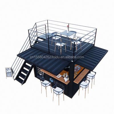 10ft Mini-Pop-up Shop Galvanisierte Stahlquadratrohren Zwei Stockwerke Pop-up Container Bar Kaffeebeutel
