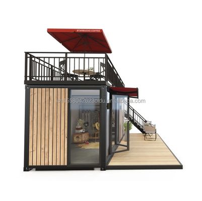 Aluminiumlegierung Fenster 20ft/40ft Einstöckige winzige Holzcontainer Gebäude für Hotel Appartement Villa oder Hütten