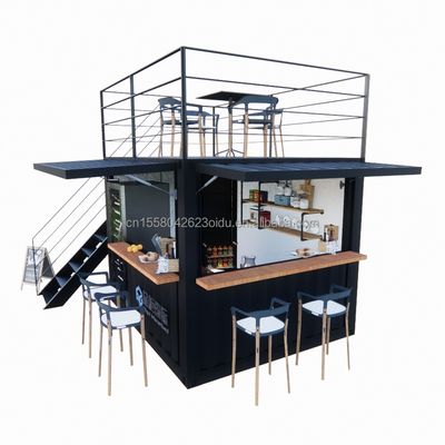 10ft Mini-Pop-up Shop Galvanisierte Stahlquadratrohren Zwei Stockwerke Pop-up Container Bar Kaffeebeutel
