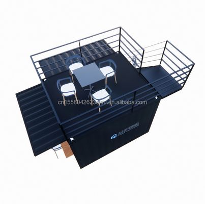 10ft Mini-Pop-up Shop Galvanisierte Stahlquadratrohren Zwei Stockwerke Pop-up Container Bar Kaffeebeutel