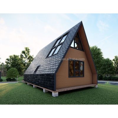 Hotel Holzhäuser mit Dreiecksdesign Moderner Stil Container und 50/75/100mm Welle Sandwich Panel Wand in der EU