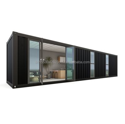 Hotel 40ft Vorgefertigter Modularer Klappbehälter Schnellbau Kleines Haus mit galvanisierten Stahlquadratrohren Hauptstruktur