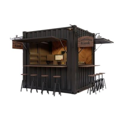 Verzinkte Stahlquadratrohre Mini-Popup-Shop Mobilbehälter Kaffeehäuser 10ft Container mit 50mm Wand und 75mm Wand