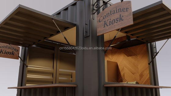 Verzinkte Stahlquadratrohre Mini-Popup-Shop Mobilbehälter Kaffeehäuser 10ft Container mit 50mm Wand und 75mm Wand