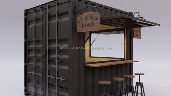 Verzinkte Stahlquadratrohre Mini-Popup-Shop Mobilbehälter Kaffeehäuser 10ft Container mit 50mm Wand und 75mm Wand