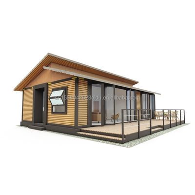 EU Modern 3 Schlafzimmer Flat Pack Container Häuser Holz Außenwand und galvanisierter Stahl Biegen 180g für Wohnraum