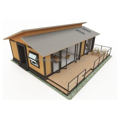 EU Modern 3 Schlafzimmer Flat Pack Container Häuser Holz Außenwand und galvanisierter Stahl Biegen 180g für Wohnraum