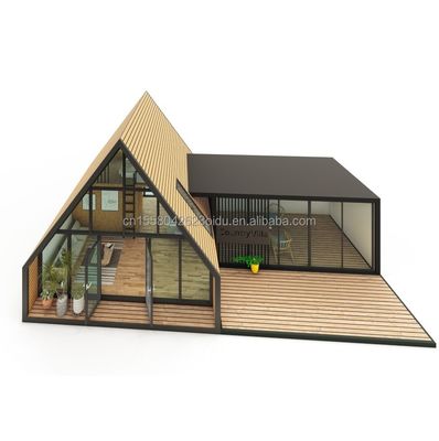 Moderne Stahlrahmen Verzinktes Stahl biegen 180g Kleines Prefab Haus für Familienurlaub oder Hotel