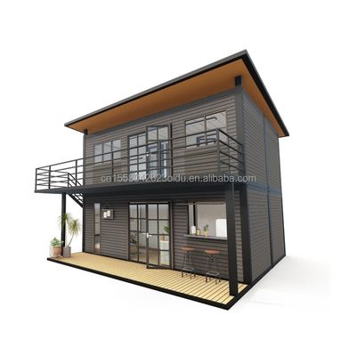 Hauptstruktur Holz galvanisierte Stahl quadratische Röhren 4 Schlafzimmer Bilayer Prefab Erweiterbare Container Haus Design für Mall