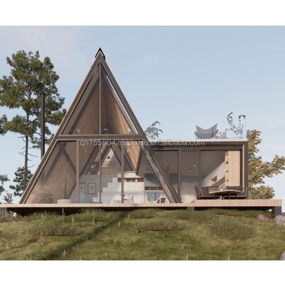 angepasste Farbe Luxus Hotelzimmer Design Dreieckshaus Container für Familie oder Villa aus galvanisierten Quadratrohren aus Stahl