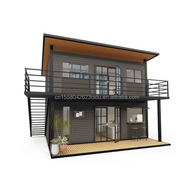 Hauptstruktur Holz galvanisierte Stahl quadratische Röhren 4 Schlafzimmer Bilayer Prefab Erweiterbare Container Haus Design für Mall