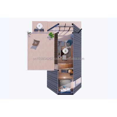 angepasste Farbe Luxus Hotelzimmer Design Dreieckshaus Container für Familie oder Villa aus galvanisierten Quadratrohren aus Stahl