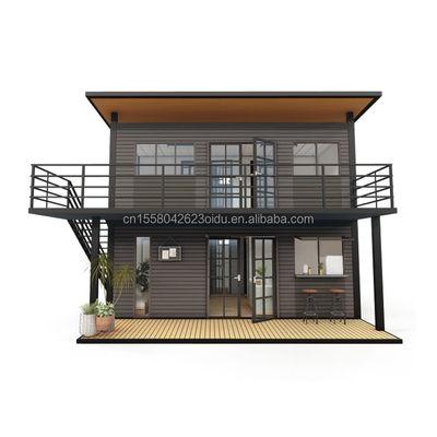 Hauptstruktur Holz galvanisierte Stahl quadratische Röhren 4 Schlafzimmer Bilayer Prefab Erweiterbare Container Haus Design für Mall