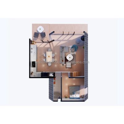 angepasste Farbe Luxus Hotelzimmer Design Dreieckshaus Container für Familie oder Villa aus galvanisierten Quadratrohren aus Stahl