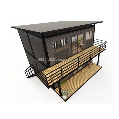 Hauptstruktur Holz galvanisierte Stahl quadratische Röhren 4 Schlafzimmer Bilayer Prefab Erweiterbare Container Haus Design für Mall