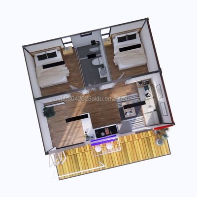 20ft/40ft Stahlrahmen Galvanisiertes Stahlbiegen 180g Moderne 4 Schlafzimmer Bilayer Vorgefertigtes Erweiterbares Containerhaus Design für Einkaufszentrum