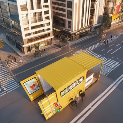 Log Wall 10ft Erweiterbarer Stahlbehälter Vorgefertigter Container Bar für Outdoor-Fast-Food Modifizierte Versand Container Häuser