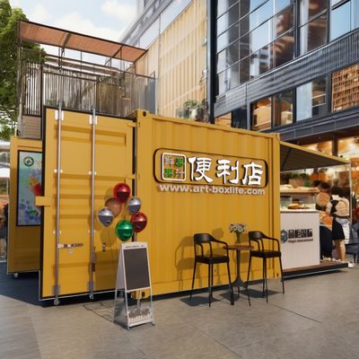 Log Wall 10ft Erweiterbarer Stahlbehälter Vorgefertigter Container Bar für Outdoor-Fast-Food Modifizierte Versand Container Häuser