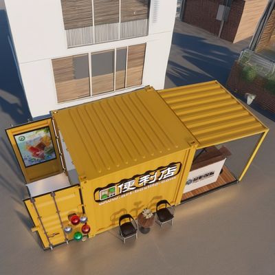 Log Wall 10ft Erweiterbarer Stahlbehälter Vorgefertigter Container Bar für Outdoor-Fast-Food Modifizierte Versand Container Häuser