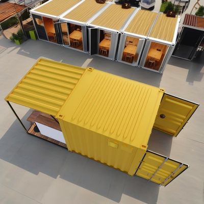 Log Wall 10ft Erweiterbarer Stahlbehälter Vorgefertigter Container Bar für Outdoor-Fast-Food Modifizierte Versand Container Häuser