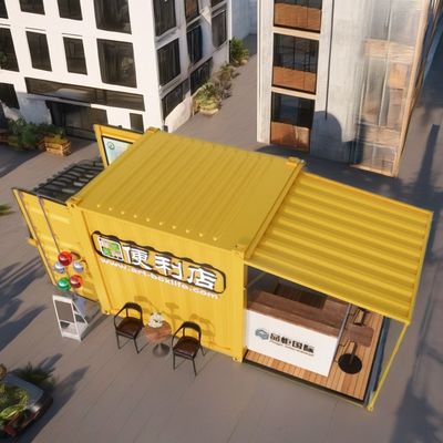 Log Wall 10ft Erweiterbarer Stahlbehälter Vorgefertigter Container Bar für Outdoor-Fast-Food Modifizierte Versand Container Häuser