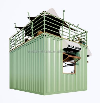 Portable 10ft 20ft vorgefertigte Stahlkonstruktion Container Häuser Mobile Bar Shop für Fast Food Wand 50mm Wave Sandwich Panel