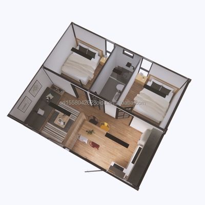 Anpassbares, abnehmbares Mobilhaus EU Zwei Schlafzimmer Zwei 20 Fuß vorgefertigtes Containerhaus für persönliches Wohnen