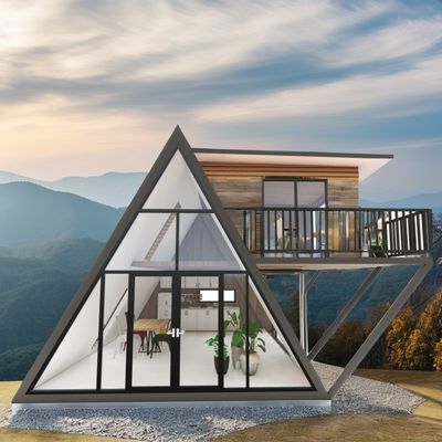 Portable Tiny Home Prefab Häuser mit Stahlrahmen Verzinktes Stahl Biegen 180g und 50/75/100mm Welle Sandwich-Panel Wände