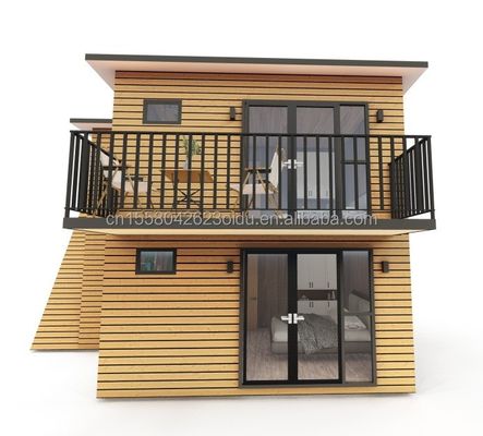 Portable Tiny Home Prefab Häuser mit Stahlrahmen Verzinktes Stahl Biegen 180g und 50/75/100mm Welle Sandwich-Panel Wände