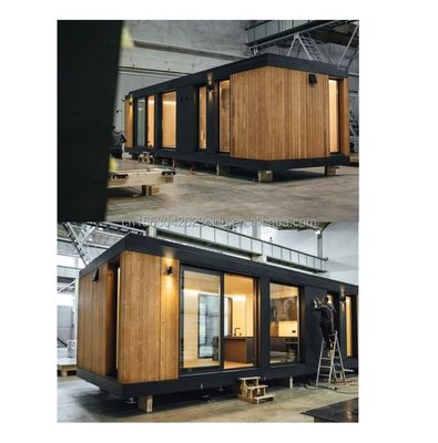 Aluminiumlegierung Fenster Modernes Dreieckdach Vorgefertigtes Haus Flachdach Wohnbehälter Holz Vorgefertigte Häuser Außenholz Sandwich-Panel