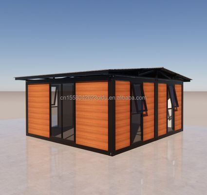 20ft 40ft Winddicht Luxusmoduläres Stahlklappbehälter für Villen kundenspezifische Wand 50/75/100mm Welle Sandwich Panel