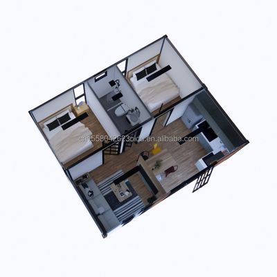 Modernes 2 Schlafzimmer Erweiterbares Stahlcontainerhaus Vorgefertigtes Design für Einkaufszentren Anwendungen kundenspezifische Farbvariationen