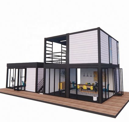 40 Fuß moderner, vorgefertigter, zweistöckiger Café-Bar Restaurant Fast-Food-Shop Kleiner Mini-Movable Outdoor-Kombinationsbehälter