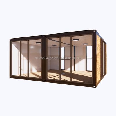 Modernes 2 Schlafzimmer Prefab Stahlerweiterbares Containerhaus für Einkaufszentrum Anwendungen angepasstes Farbdesign
