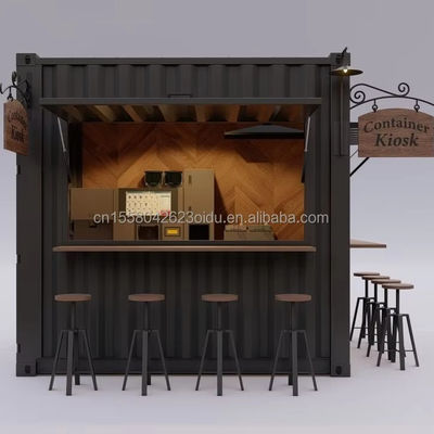 Moderne 10 ft 20 ft vorgefertigte Stahlwerkstatt Container Kiosk mobile Minibar für Outdoor-Küche und Restaurant