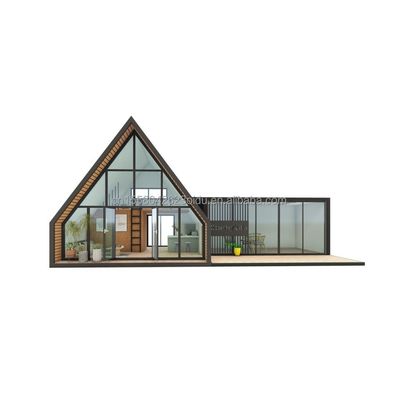 Modernes Design Dreieck kombiniert Flat Pack Stahl und Holz Container House erweiterbar für Außenanwendungen 20ft oder 40f