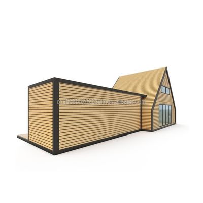 Modernes Design Dreieck kombiniert Flat Pack Stahl und Holz Container House erweiterbar für Außenanwendungen 20ft oder 40f