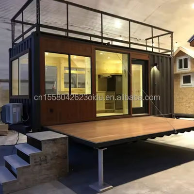20ft Flat Pack Container Modern Design Stahl Vorgefertigte mobile Home Coffee Bar Shop mit Terrasse und Außenanwendung