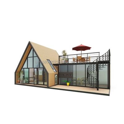 EU-Moderne dreieckige Holzstahlkonstruktion Haus für Hotel oder Carport Hauptkonstruktion aus galvanisierten Quadratrohren aus Stahl