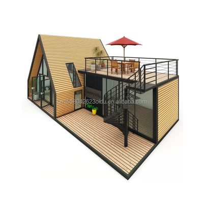 EU-Moderne dreieckige Holzstahlkonstruktion Haus für Hotel oder Carport Hauptkonstruktion aus galvanisierten Quadratrohren aus Stahl