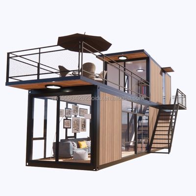 3 Schlafzimmer Modulares Prefab Containerhaus Modernes Design Stahlwandbild Holzfarbe Erweiterbar Vorgefertigt für das Wohnen
