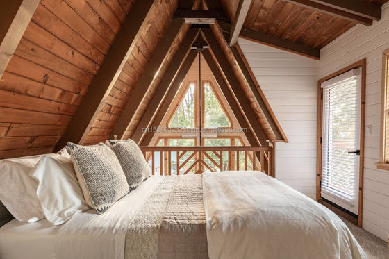 Farbiger Stahlrahmen moderner Luxus-Design Holzgarten Chalet Kleines Modulares Prefab Haus Villa für den Laden